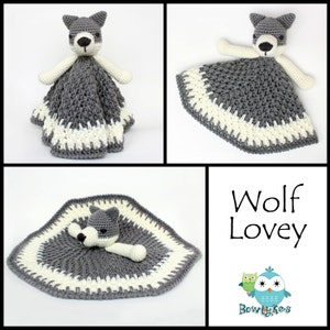 Wolf Lovey CROCHET PATTERN instant download blankey, blankie, security blanket image 4