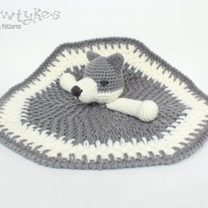 Wolf Lovey CROCHET PATTERN instant download blankey, blankie, security blanket image 3