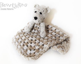 Bear Lovey CROCHET PATTERN instant download - blankey, blankie, security blanket