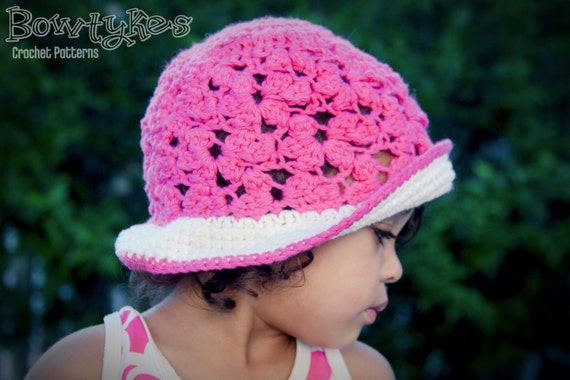 Lacey Flower Sun Hat CROCHET PATTERN Instant Download - With