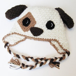 Patchy Puppy Earflap Hat CROCHET PATTERN instant download dog beanie image 4