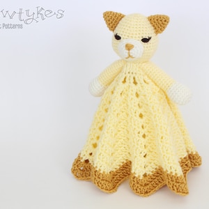 Kitty Cat Lovey CROCHET PATTERN instant download blankey, blankie, security blanket image 1