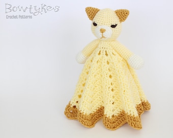 Kitty Cat Lovey CROCHET PATTERN instant download - blankey, blankie, security blanket