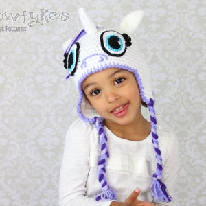 Uniorn or Pony Earflap Hat CROCHET PATTERN instant download hat beanie