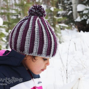 Barred Beanie CROCHET PATTERN instant download