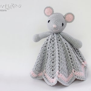 Wee Mouse Lovey CROCHET PATTERN instant download - blankey, blankie, security blanket