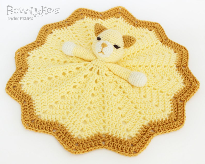 Kitty Cat Lovey CROCHET PATTERN instant download blankey, blankie, security blanket image 4