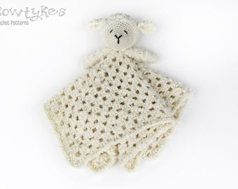 Lamb Lovey CROCHET PATTERN instant download - blankey, blankie, security blanket, lovie