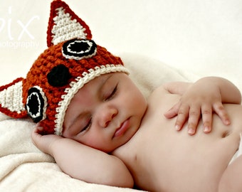 Foxy Beanie CROCHET PATTERN instant download - Fox Hat