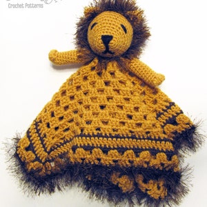 Lion Lovey CROCHET PATTERN instant download - blankey, blankie, security blanket, lovie