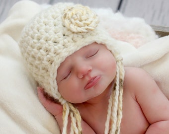 Simply Swirls Earflap Hat CROCHET PATTERN instant download - beanie