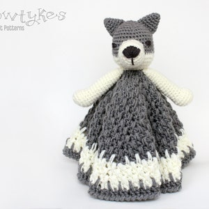 Wolf Lovey CROCHET PATTERN instant download blankey, blankie, security blanket image 2