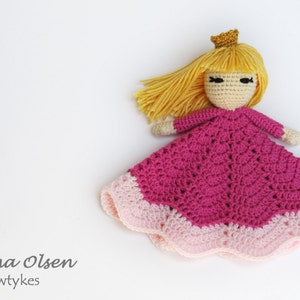 Pretty Princess Lovey CROCHET PATTERN instant download - blankey, blankie, security blanket