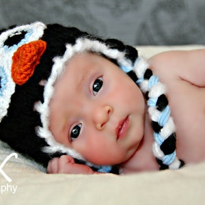 Penguin Earflap Hat CROCHET PATTERN instant download image 2