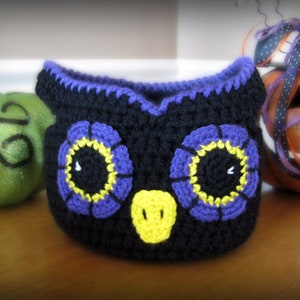 Owl Basket CROCHET PATTERN instant download - bag bowl