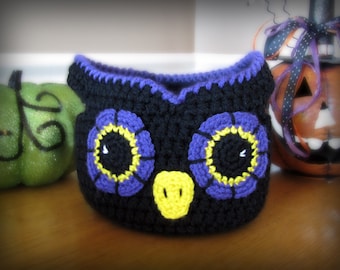Owl Basket CROCHET PATTERN instant download - bag bowl