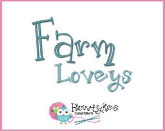 Farm Loveys Combo Pack (chick, duck, cow, horse, lamb, pig) - CROCHET PATTERN instant download - blankey, blankie, security blanket