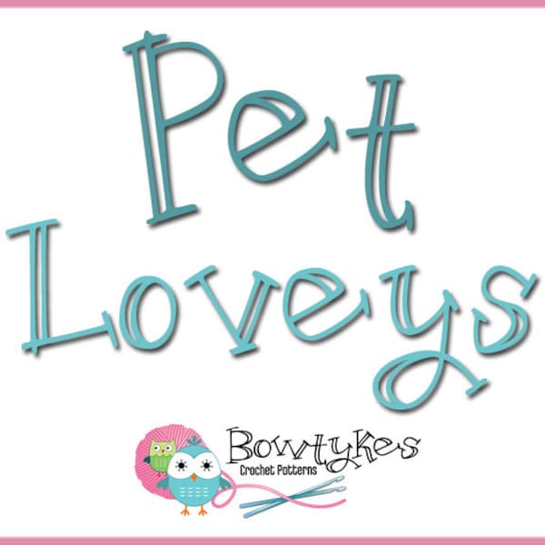 Pet Loveys Combo Pack (bunny, goldfish, dog, cat, mouse) - CROCHET PATTERN instant download - blankey, blankie, blanket