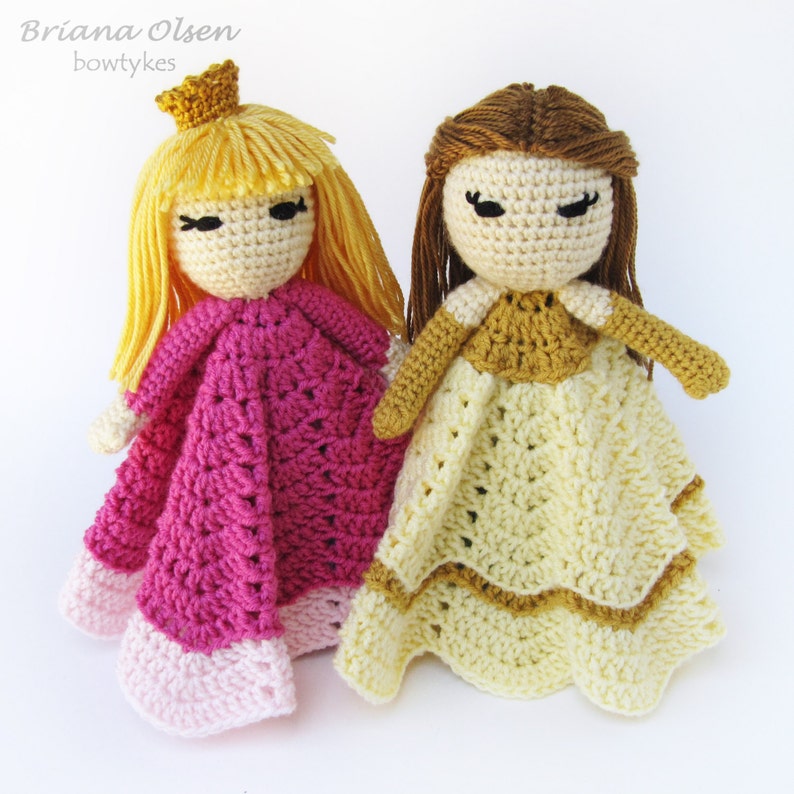 Pretty Princess Lovey CROCHET PATTERN instant download blankey, blankie, security blanket image 5