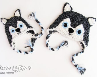 Wolf Earflap Hat CROCHET PATTERN instant download