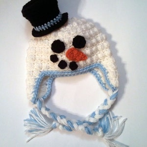 Hollyday Snowman Earflap Hat CROCHET PATTERN instant download image 4