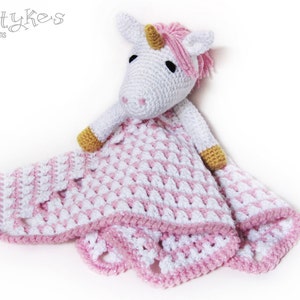 Unicorn Lovey CROCHET PATTERN instant download - blankey, blankie, security blanket