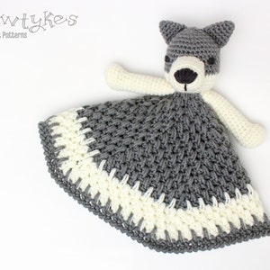 Wolf Lovey CROCHET PATTERN instant download blankey, blankie, security blanket image 1