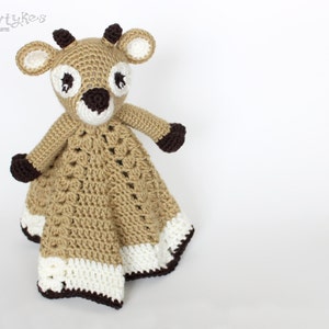 Darling Deer Lovey CROCHET PATTERN instant download blankey, blankie, security blanket 画像 2