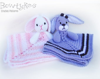 Baby Bunny Lovey CROCHET PATTERN instant download - blankey, blankie, security blanket, rabbit