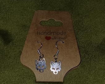 Warrington Wolves Inspired Wolf Head Earrings – Handmade Jewelry