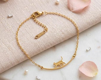 Katze Fußkette Armband, Minimalist Katze Schmuck, Edelstahl, Fußkette, Geschenk für Katzen Liebhaber, niedliche Tier Fußkette, Strand Schmuck