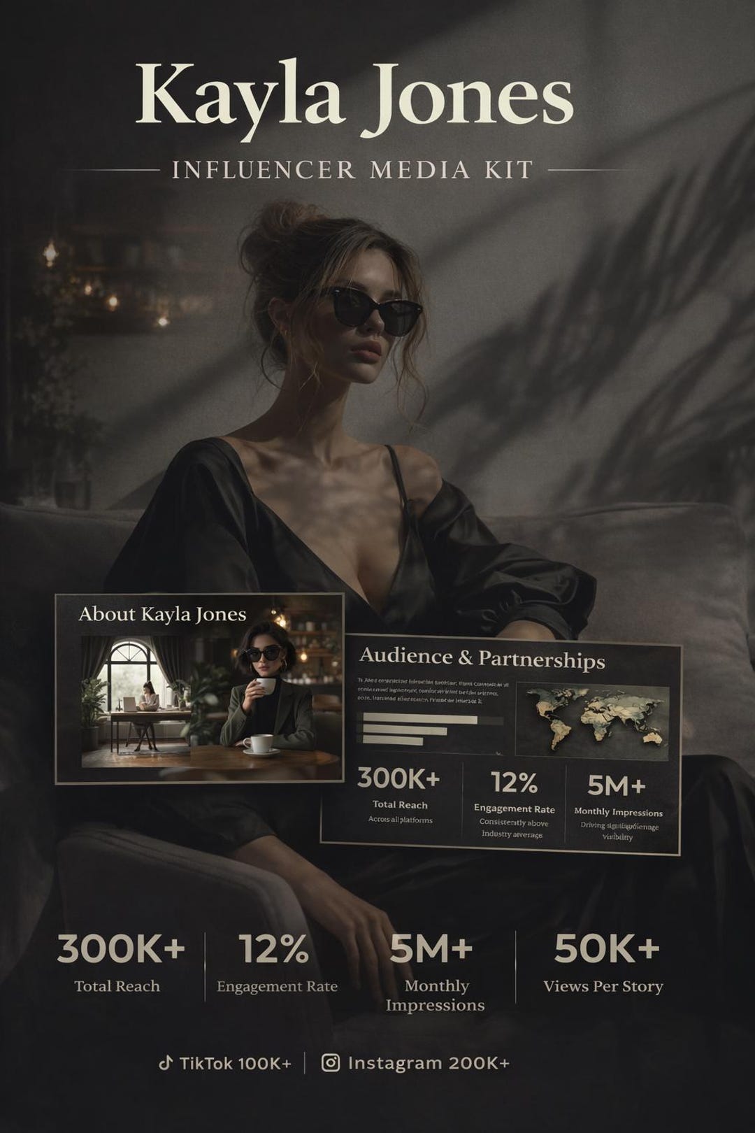 Influencer Roster Sheet Influencer Media Kit Template | Interactive Web Portfolio & Rate Sheet ...