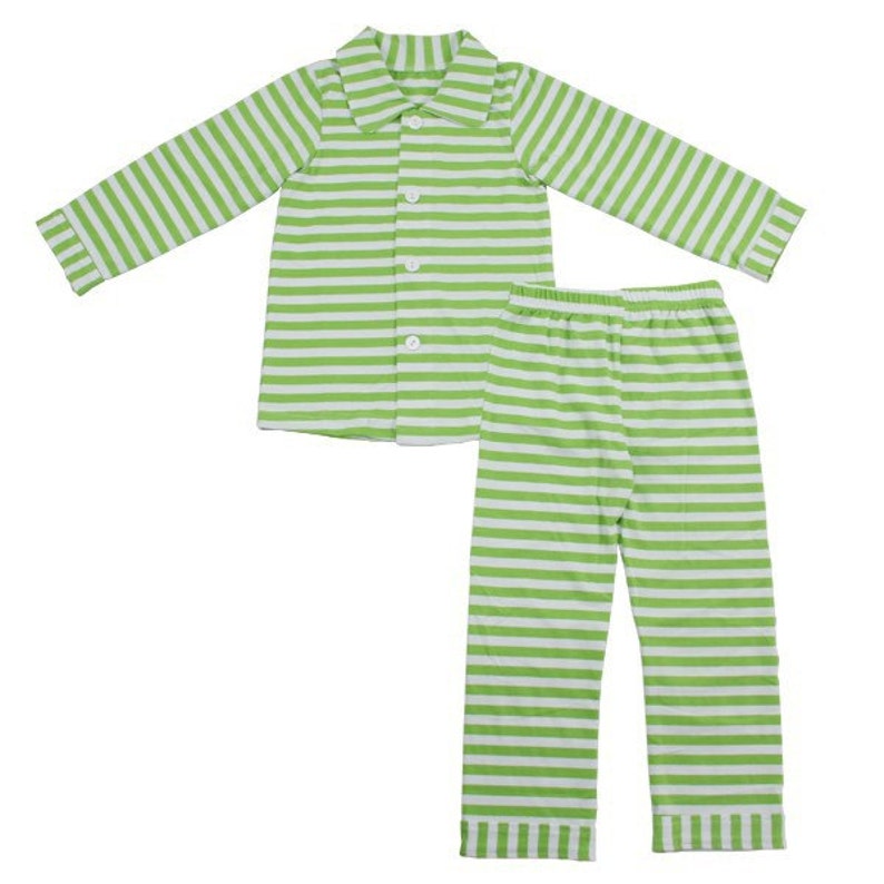 Kids and Women Christmas Pajama Blanks READY TO SHIP Stripe Button Up Christmas Pajamas Blank Or Personalized
