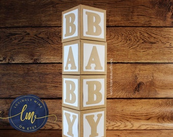 wooden baby blocks for baby shower