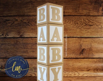 wooden blocks for baby shower