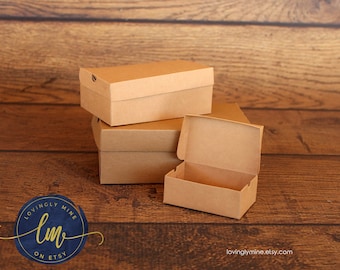 Kraft Brown DIY Mini Shoe Box Favors Available in Three Sizes, Shoebox Shoeboxes - Assembly Required
