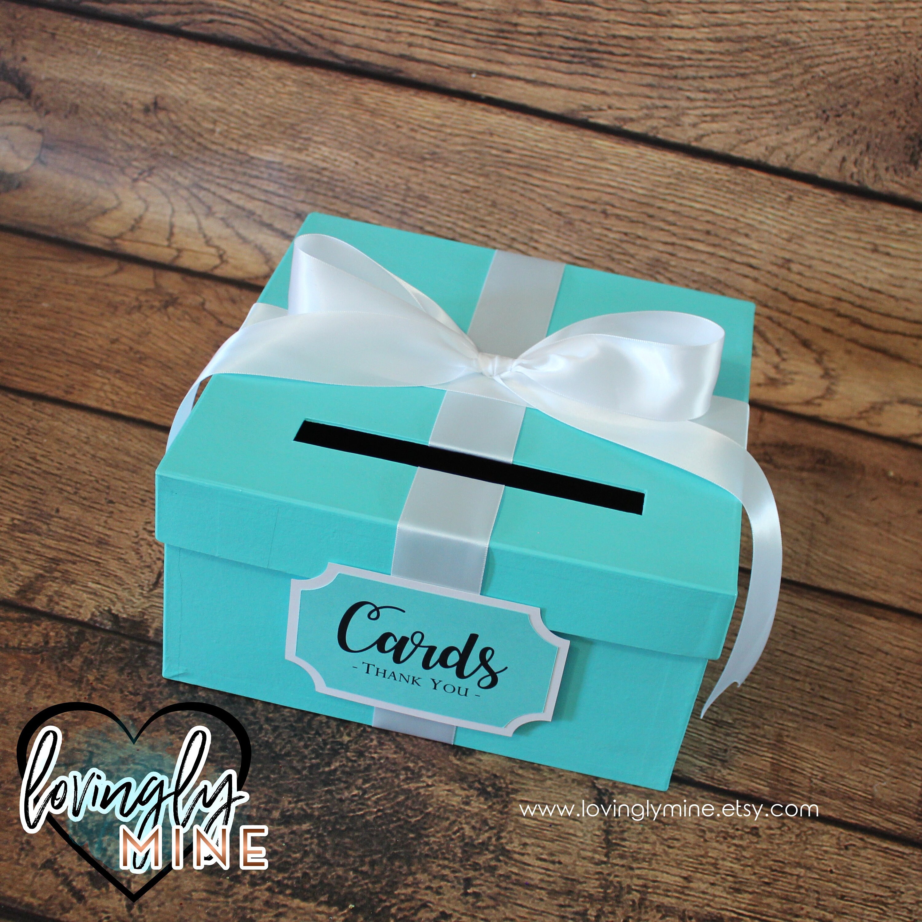 Card Holder Box Gift Money Box for Any Event Light Teal Etsy