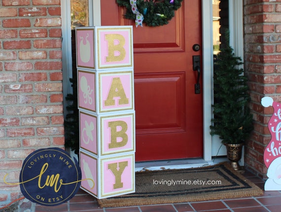 large baby blocks baby shower