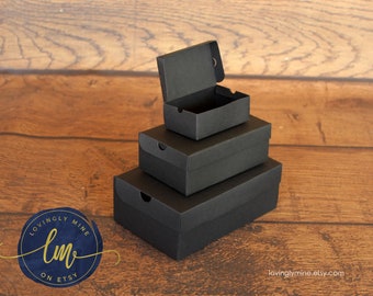 Black DIY Shoe Box Favors in Black 65lbs Cardstock - Available in Three Sizes, Assembly Required