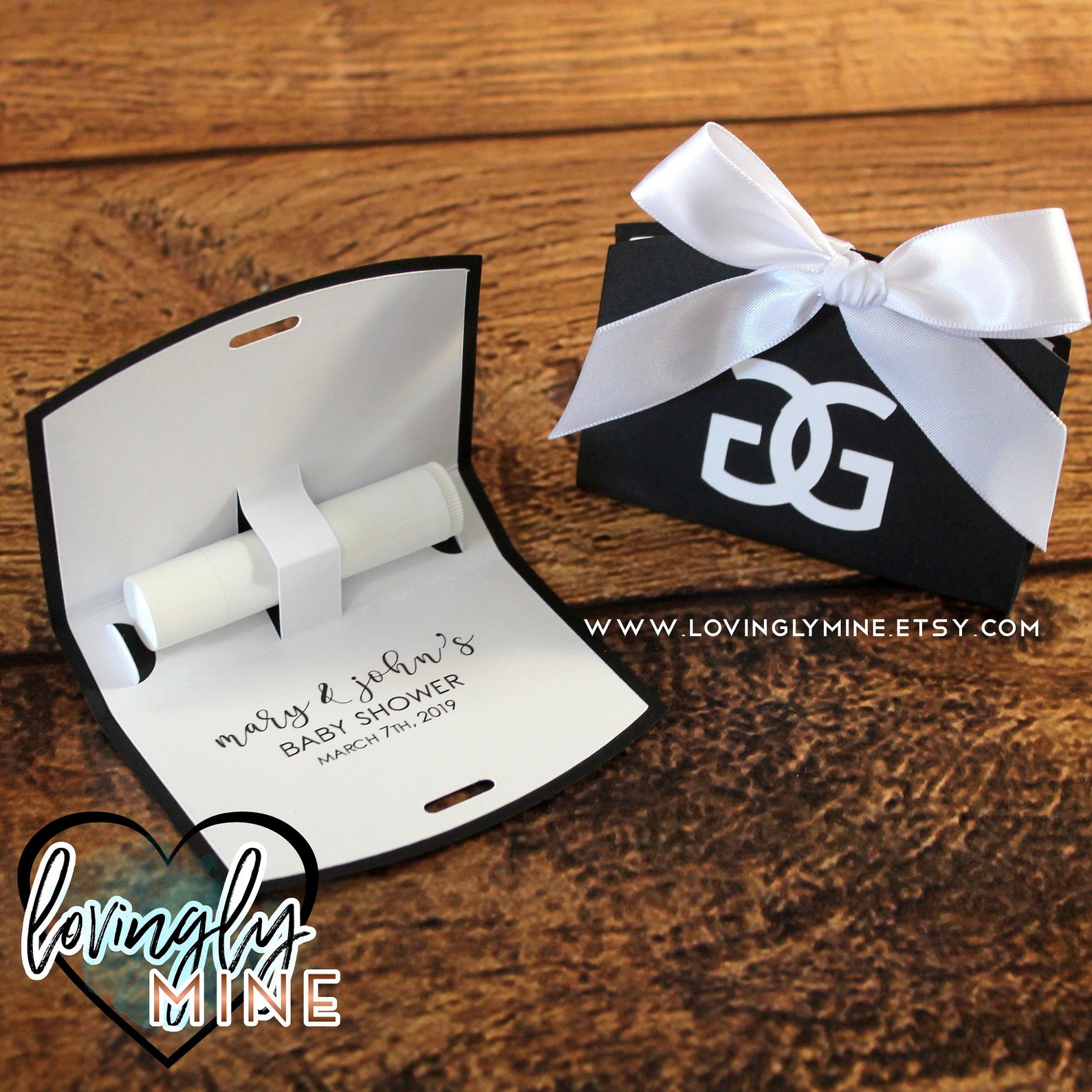 Lip Balm Holder Favor Bags Little Fashionista Black & White Etsy