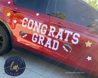 Magnetic Car Decoration Congrats Grad Banners | Graduation Car Parade | Quarantine Graduation