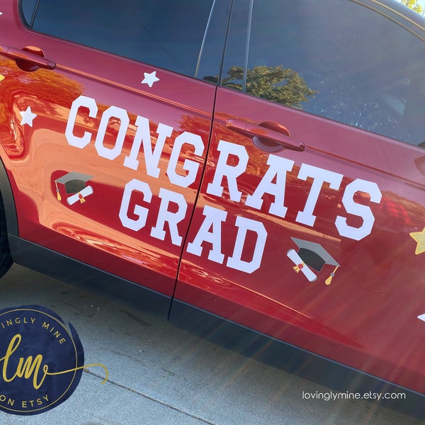 Magnetic Car Decoration Congrats Grad Banners | Graduation Car Parade | Quarantine Graduation