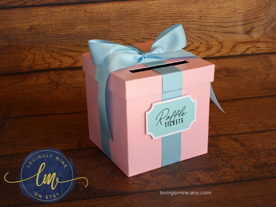 Mini Cards Box Size 7 X 7 X 7 Baby Pink & Baby Blue Baby Shower Bridal