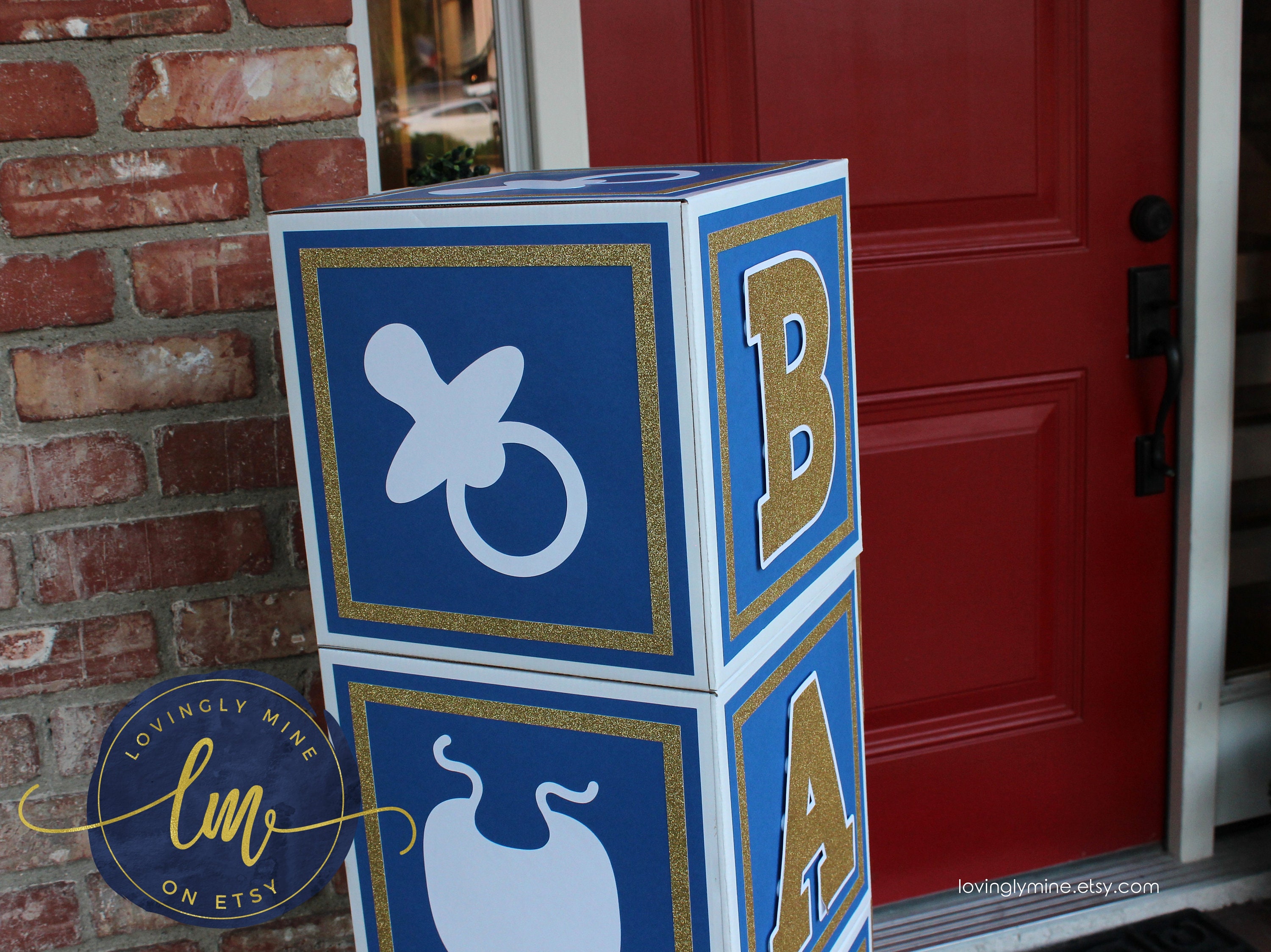 Large Baby Block Decoration 4 Blocks Spelling BABY Etsy