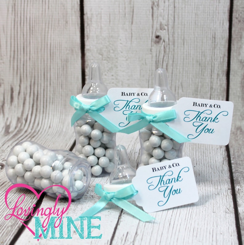 Baby Company Baby Shower Favors In Aqua And White Baby Etsy
