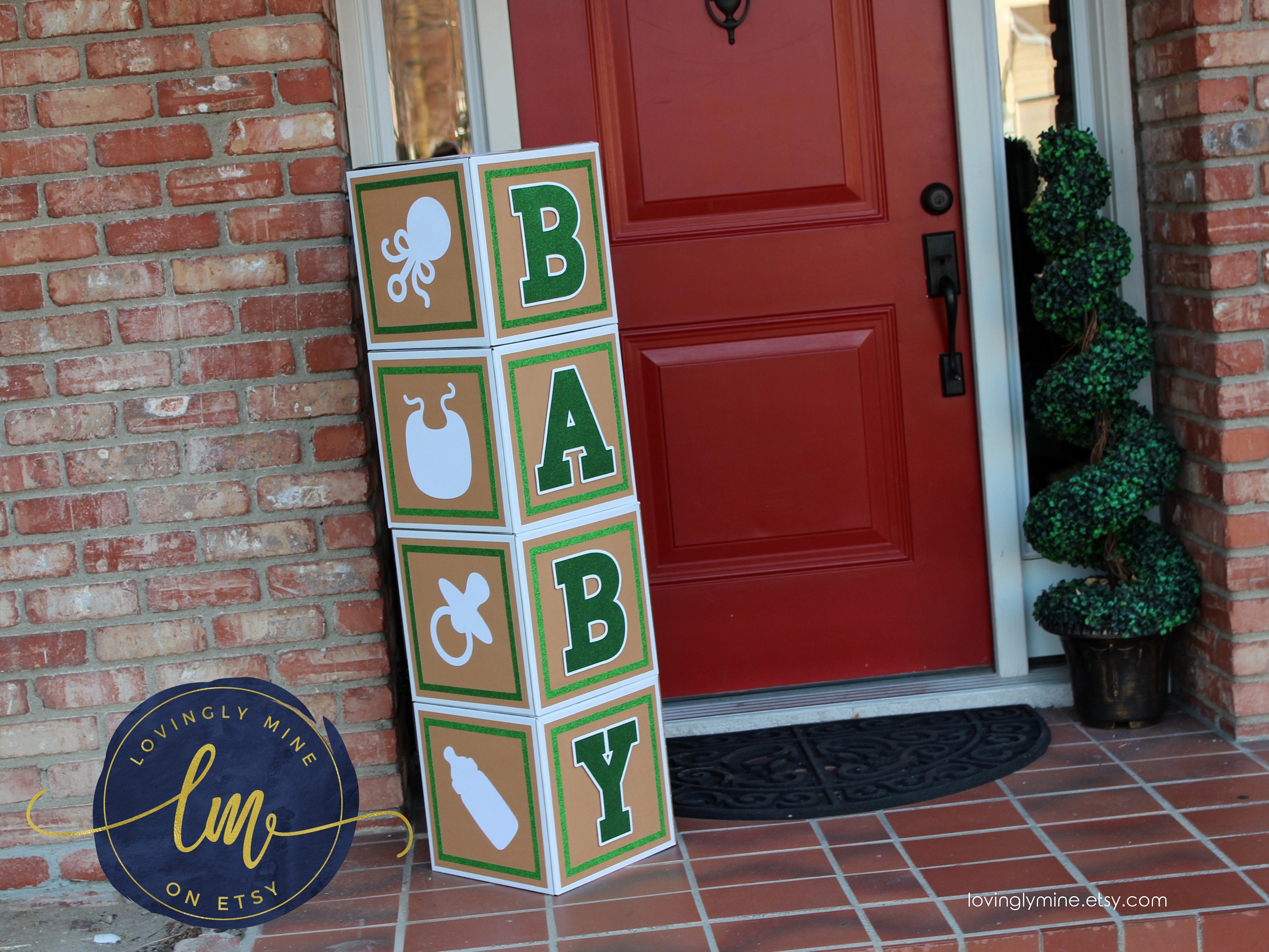 Large Baby Block Decoration Boxes 4 Blocks Spelling BABY Etsy