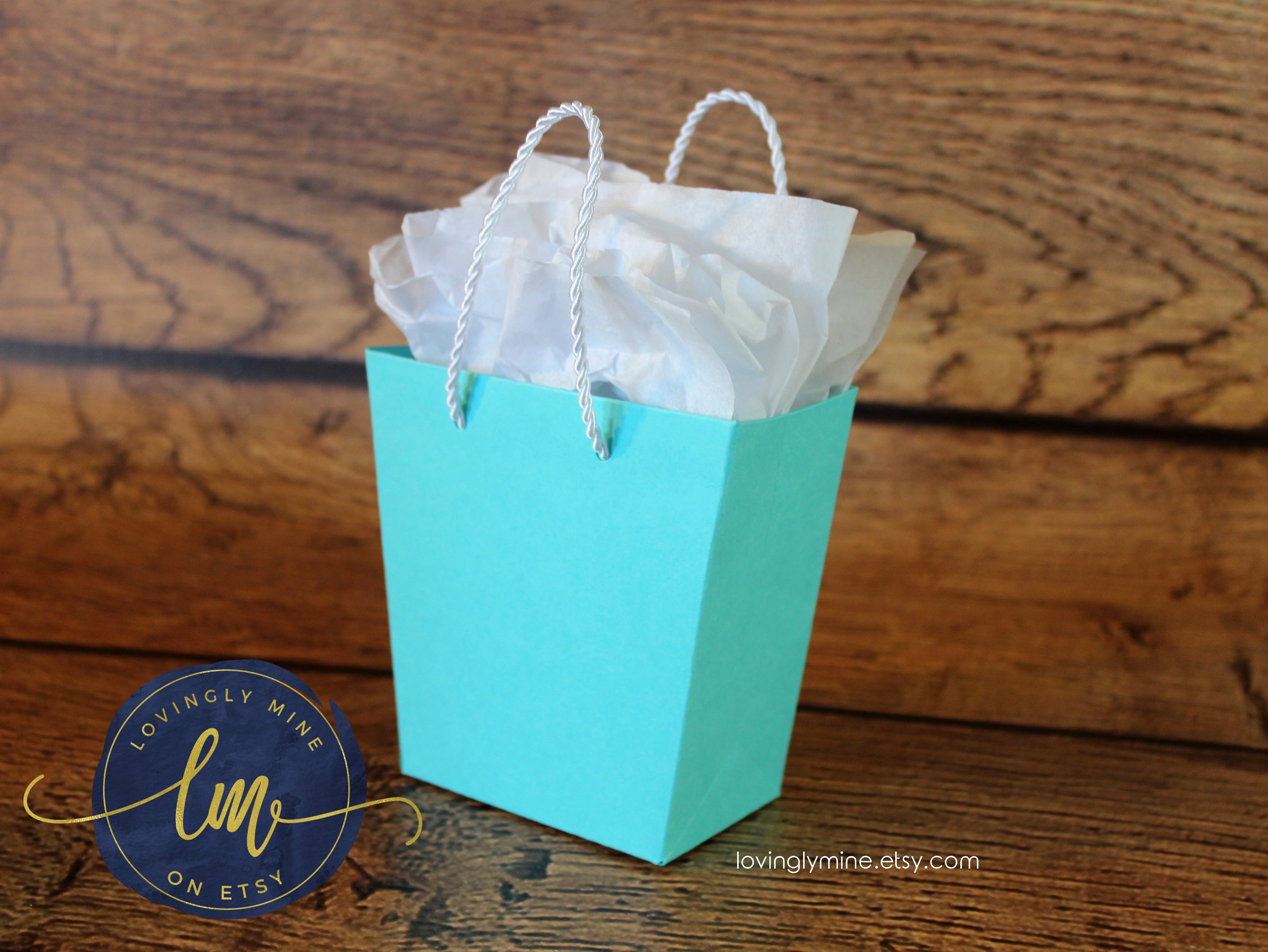 LFCXHTY Teal Blue Paper Gift Bag Small Square Bottom Kraft Paper Bags with Handles for Wedding Baby Shower Kid's Birthday Party (Tiffany Blue, 6 x 6