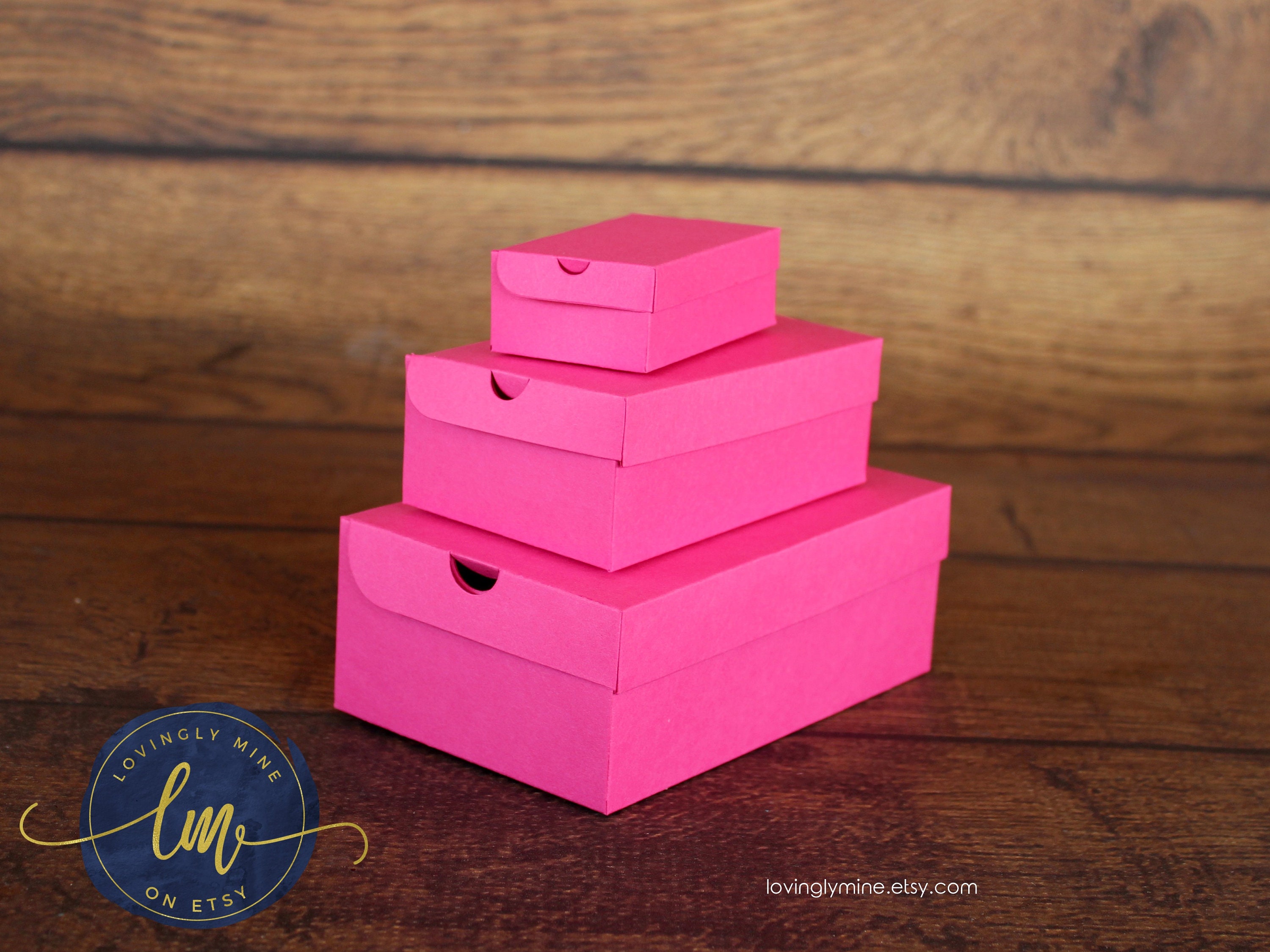 DIY Shoe Box Favors in Hot Pink 65lbs Cardstock Available in Three Sizes Assembly Required Etsy