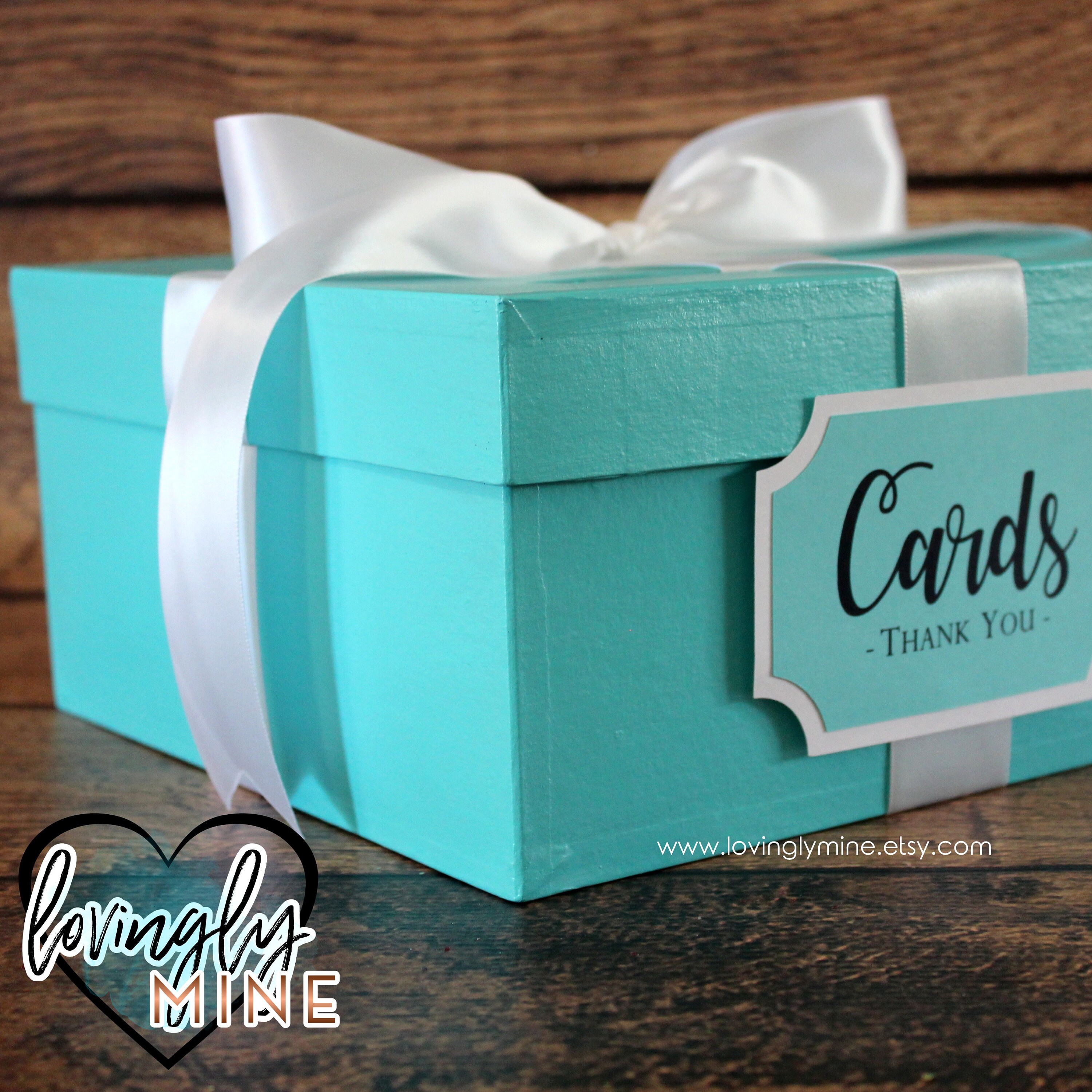 Card Holder Box Gift Money Box for Any Event Light Teal Etsy