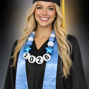 Custom Friendship Graduation Lei, Oversized Necklaces, Festival Wear, Concert Outfits, Custom Friend Gifts, Oversized Bead Necklace